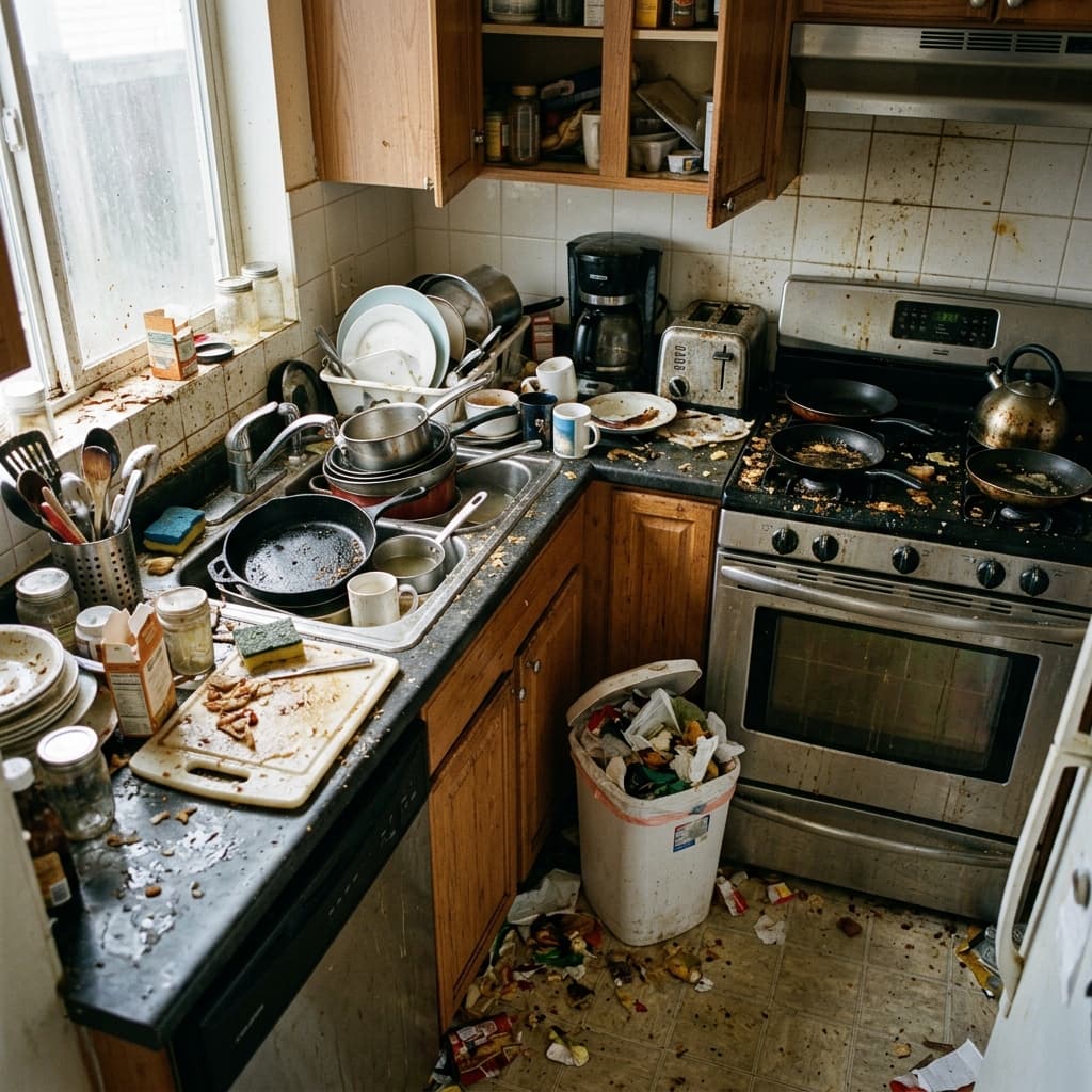 Kitchen deep clean — Before